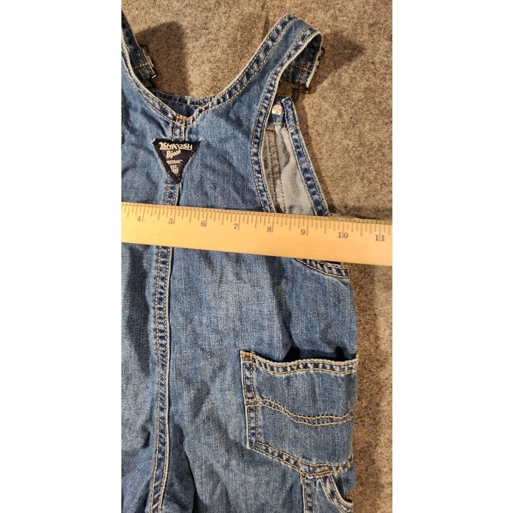 OshKoshVintage B'gosh Overalls Boys 24M Blue Denim Cargo Utility Adjustable - Picture 10 of 14